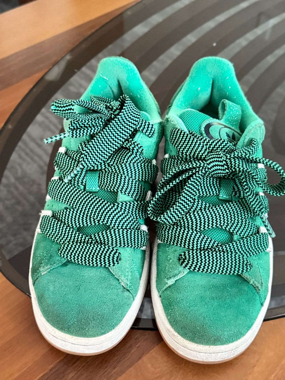 adidas Teal Athletic Sneaker Interior Tag Detail